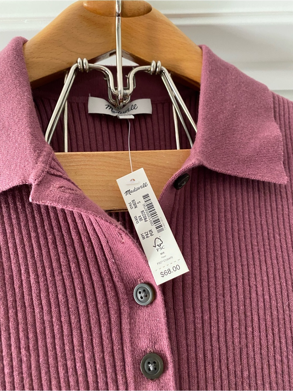 NWT | Madewell | Owen Polo Sweater Tank | Purple | Size S - Picture 3 of 7
